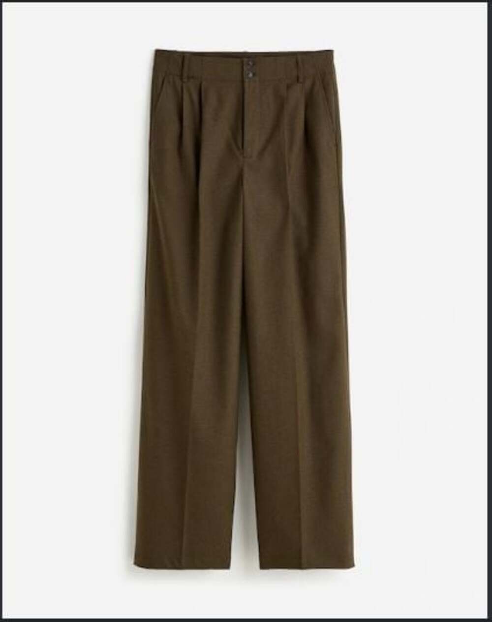 Madewell Women 4T The Tall Harlow Wide Leg Trouser Pant Brushed Twill Dark Olive